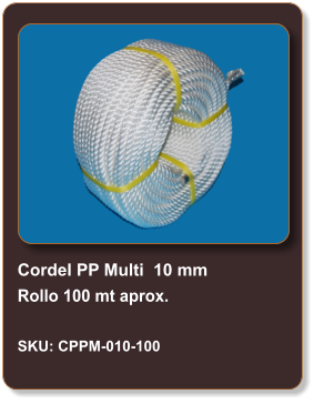 Cordel PP Multi  10 mm Rollo 100 mt aprox.  SKU: CPPM-010-100