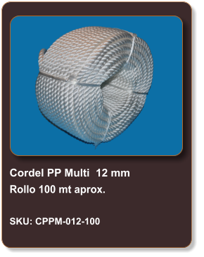 Cordel PP Multi  12 mm Rollo 100 mt aprox.  SKU: CPPM-012-100