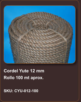 Cordel Yute 12 mm Rollo 100 mt aprox.  SKU: CYU-012-100