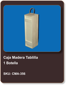 Caja Madera Tablilla 1 Botella  SKU: CMA-356