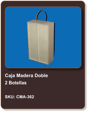 Caja Madera Doble 2 Botellas  SKU: CMA-362